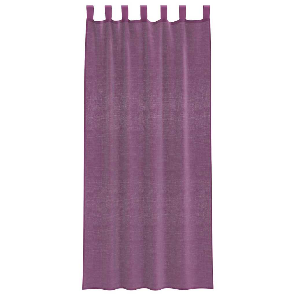 Cortinas de voile com laços 2 pcs roxo 140x225 cm