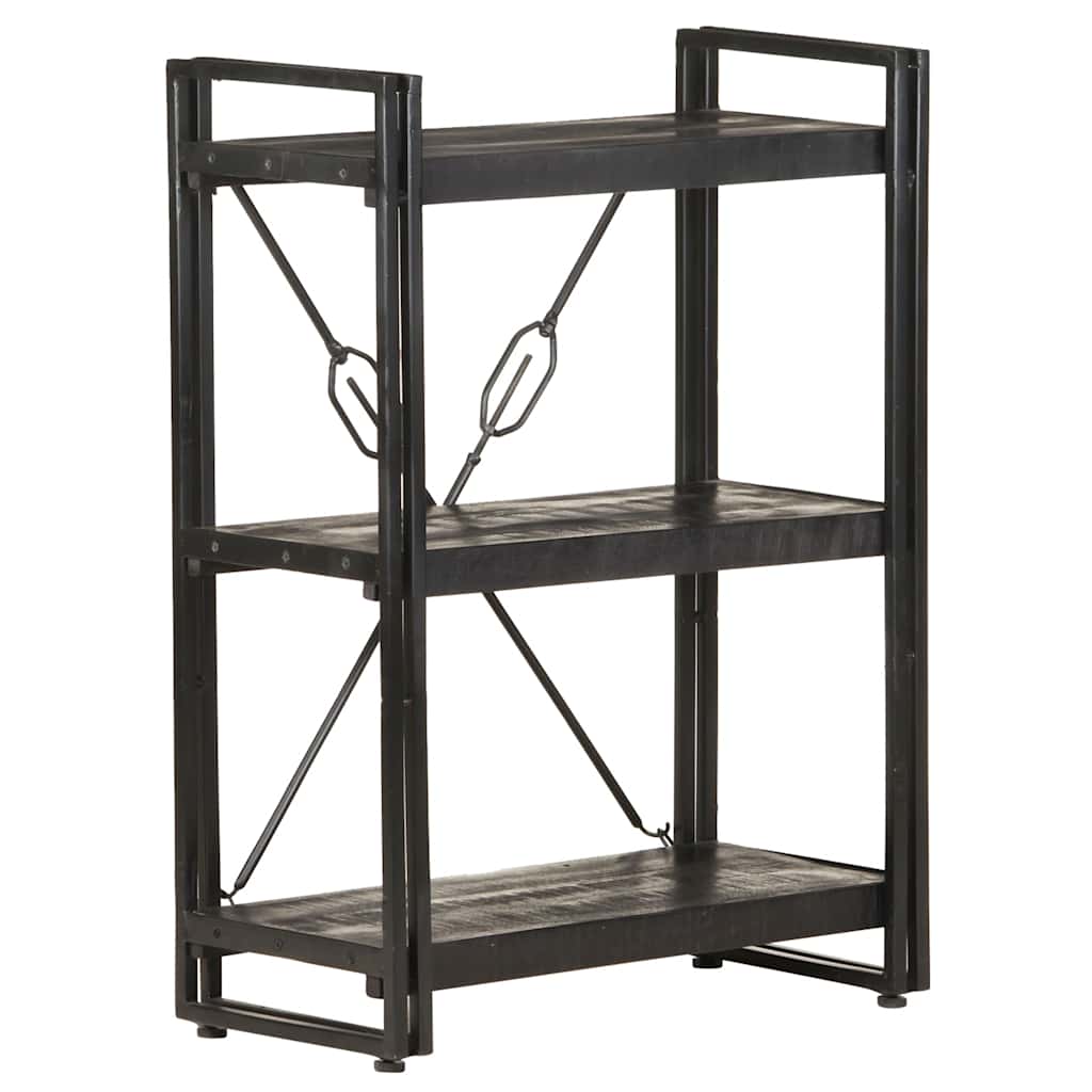 Estante com 3 prateleiras 60x30x80 cm mangueira maciça preto