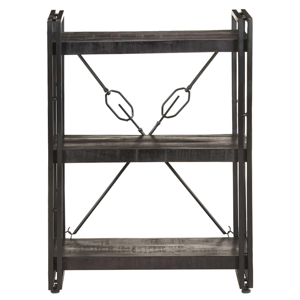 Estante com 3 prateleiras 60x30x80 cm mangueira maciça preto