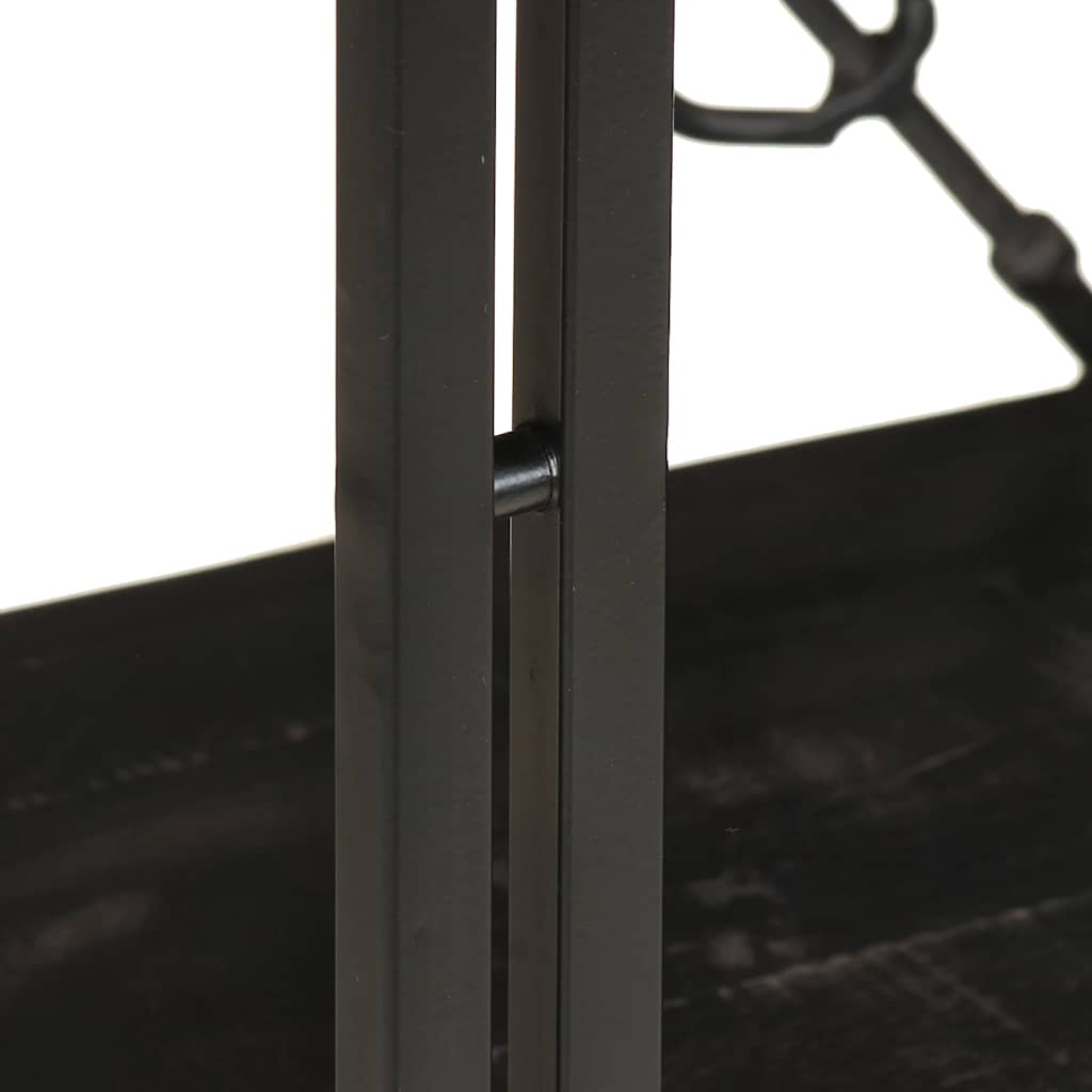 Estante com 3 prateleiras 60x30x80 cm mangueira maciça preto