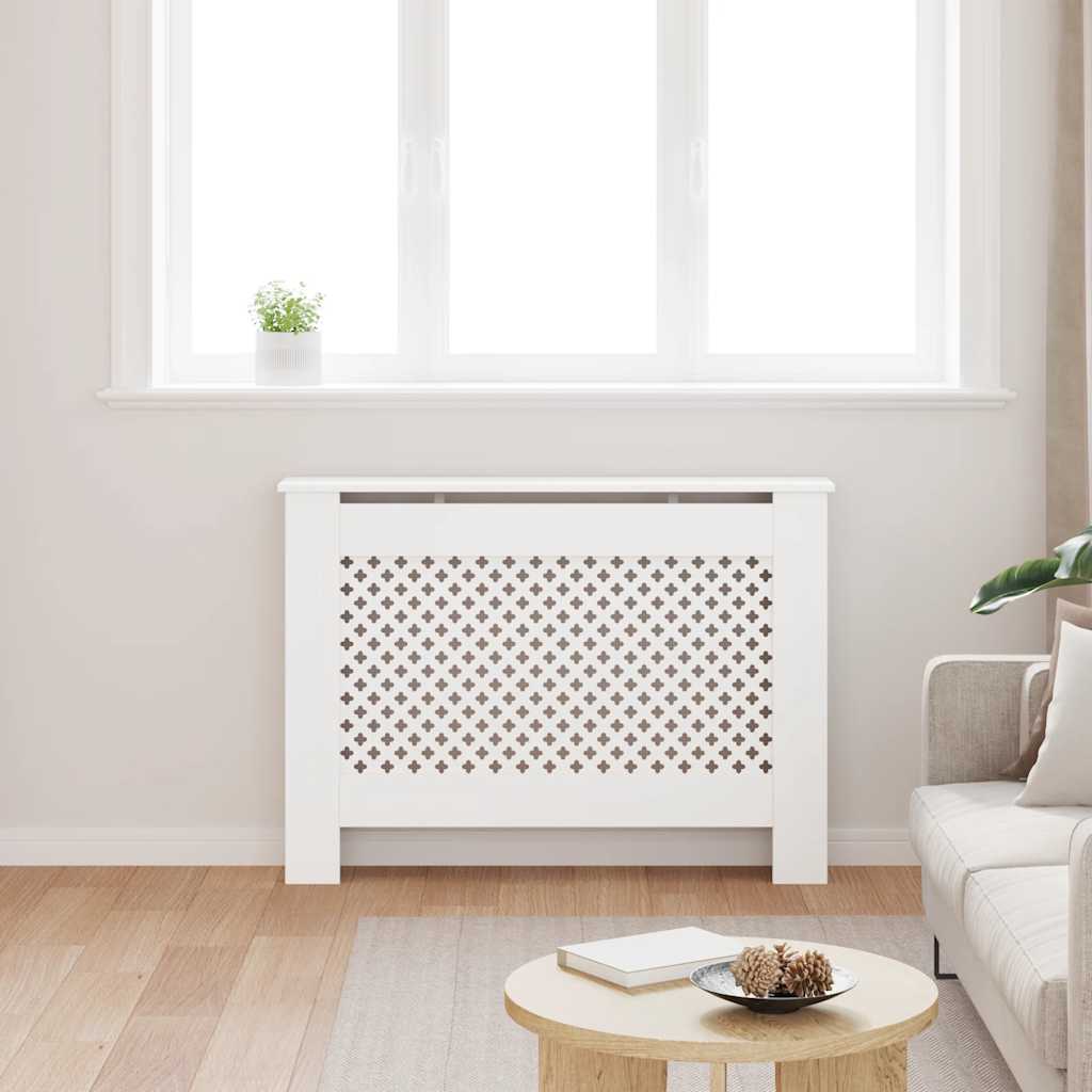 Cobertura de radiador 112x19x81,5 cm MDF branco