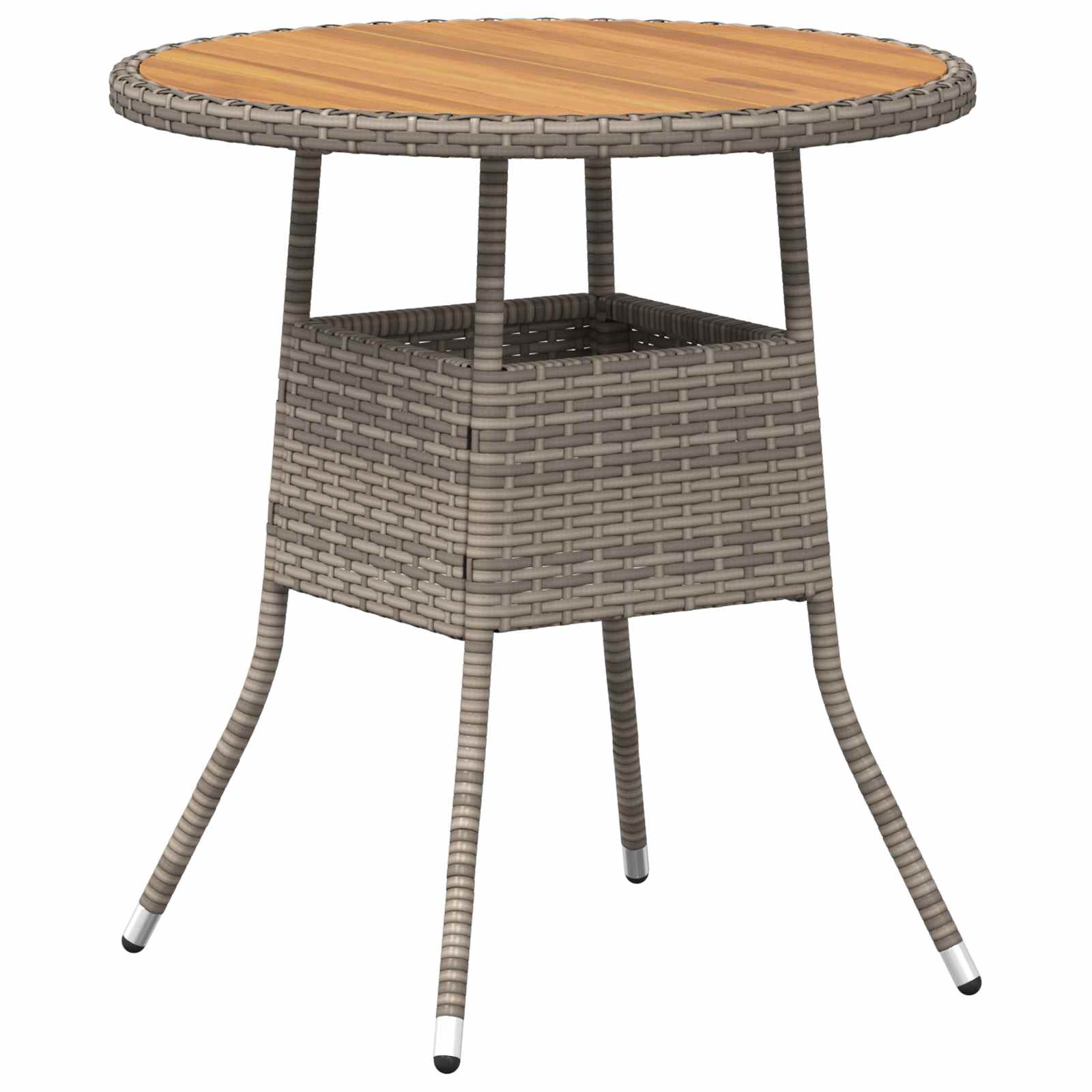 Mesa de jantar com armazenamento cinza e acácia 70 x 70 x 73 cm