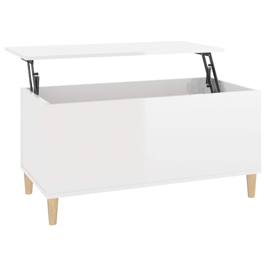 Mesa centro 90x44,5x45 cm derivados de madeira branco brilhante