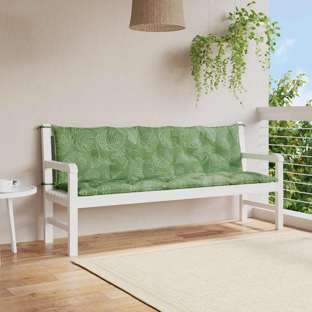 Almofadões p/ bancos de jardim 2pcs tecido oxford padrão folhas
