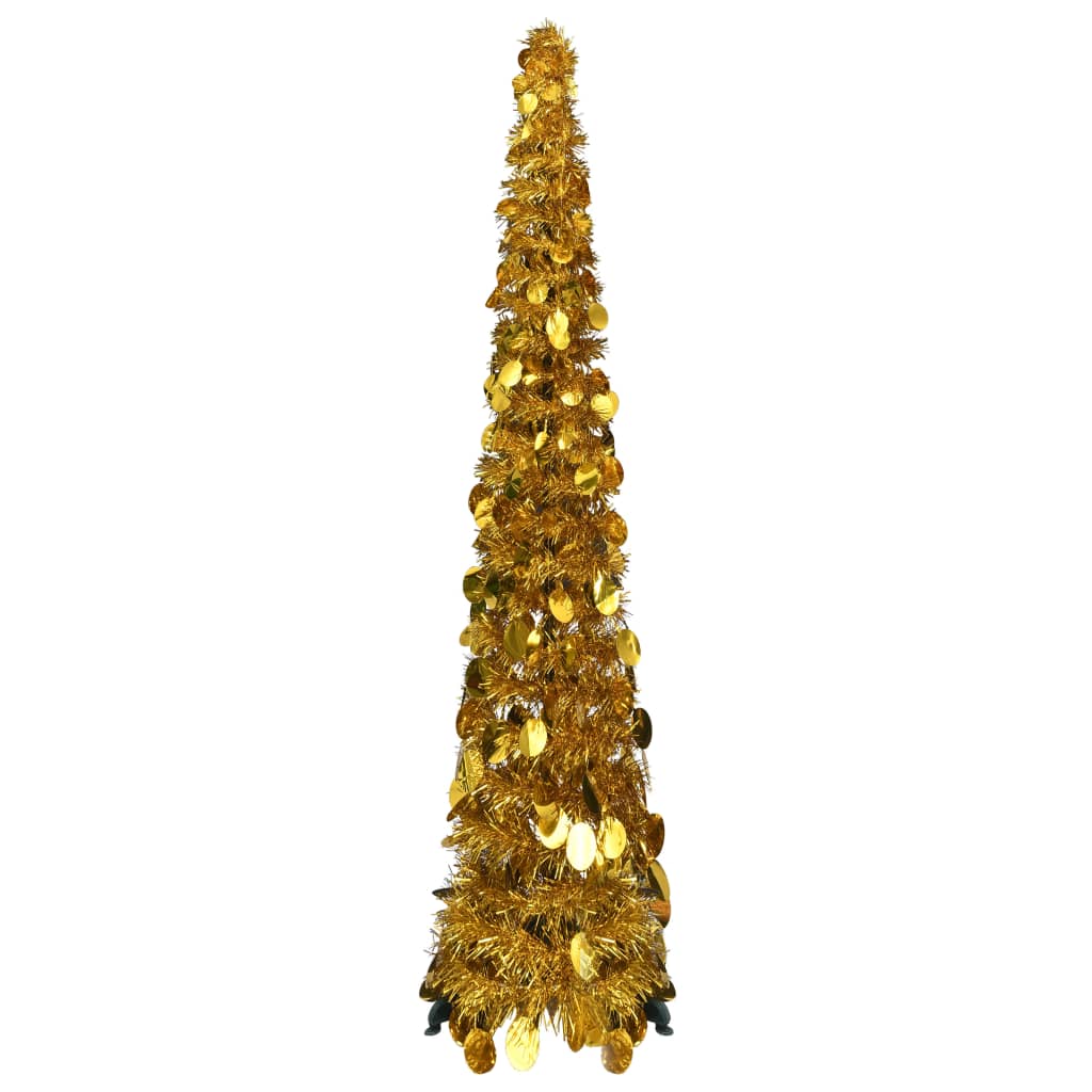 Árvore de natal pop-up artificial 120 cm PET dourado