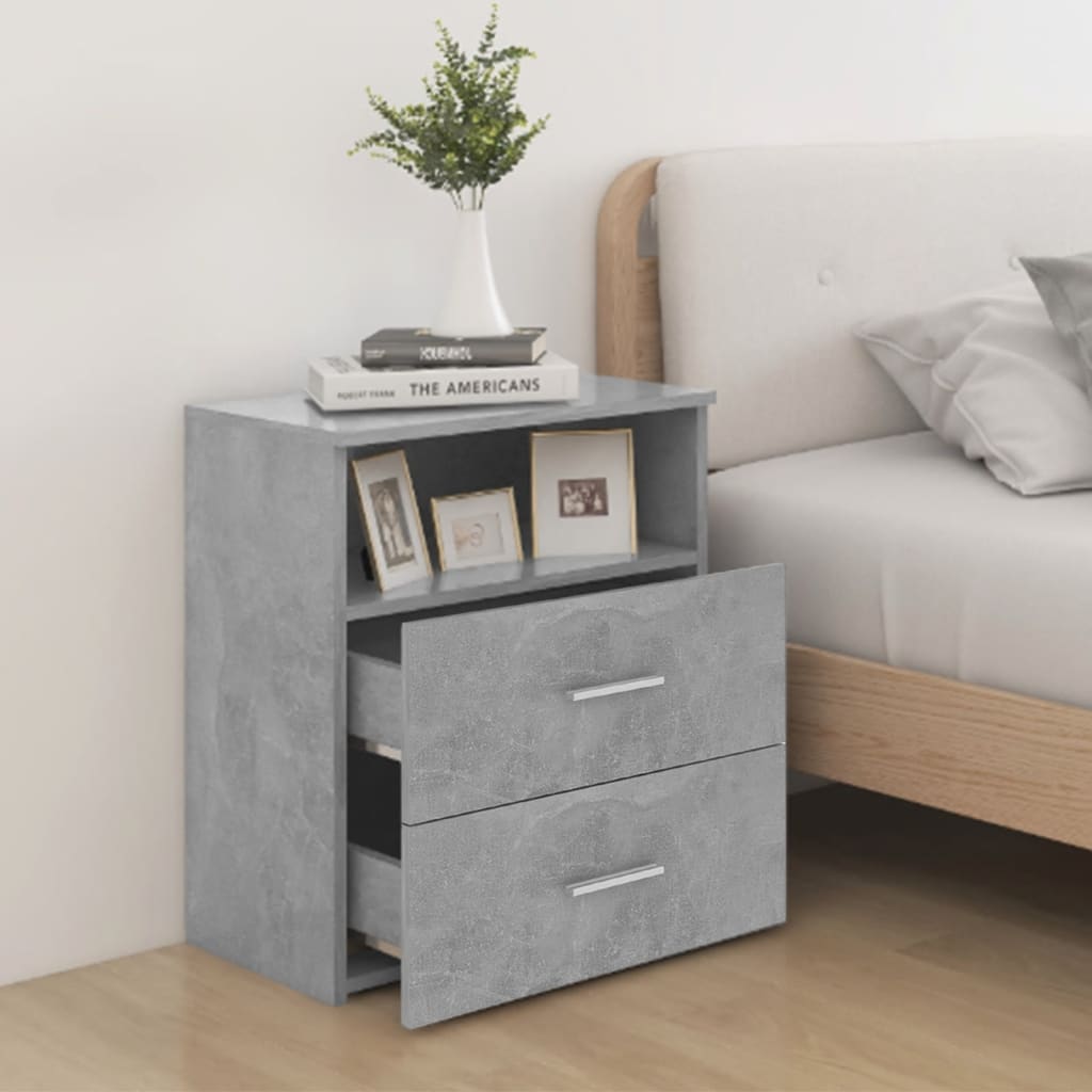 Mesa de cabeceira 50x32x60 cm cinzento-cimento