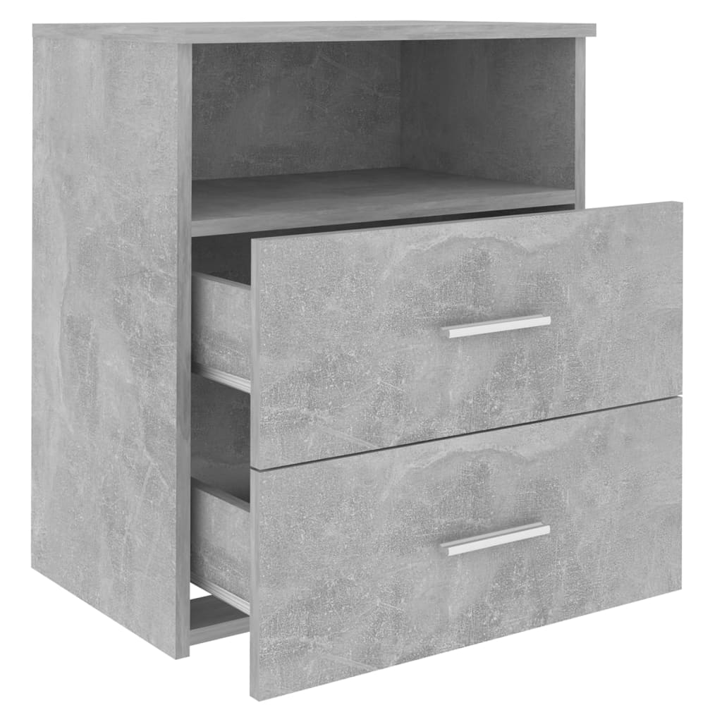 Mesa de cabeceira 50x32x60 cm cinzento-cimento