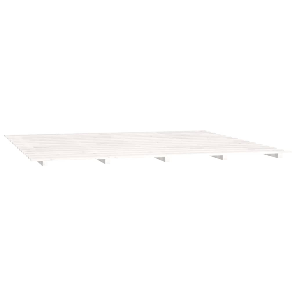 Estrutura de cama 200x200 cm madeira de pinho maciça branco