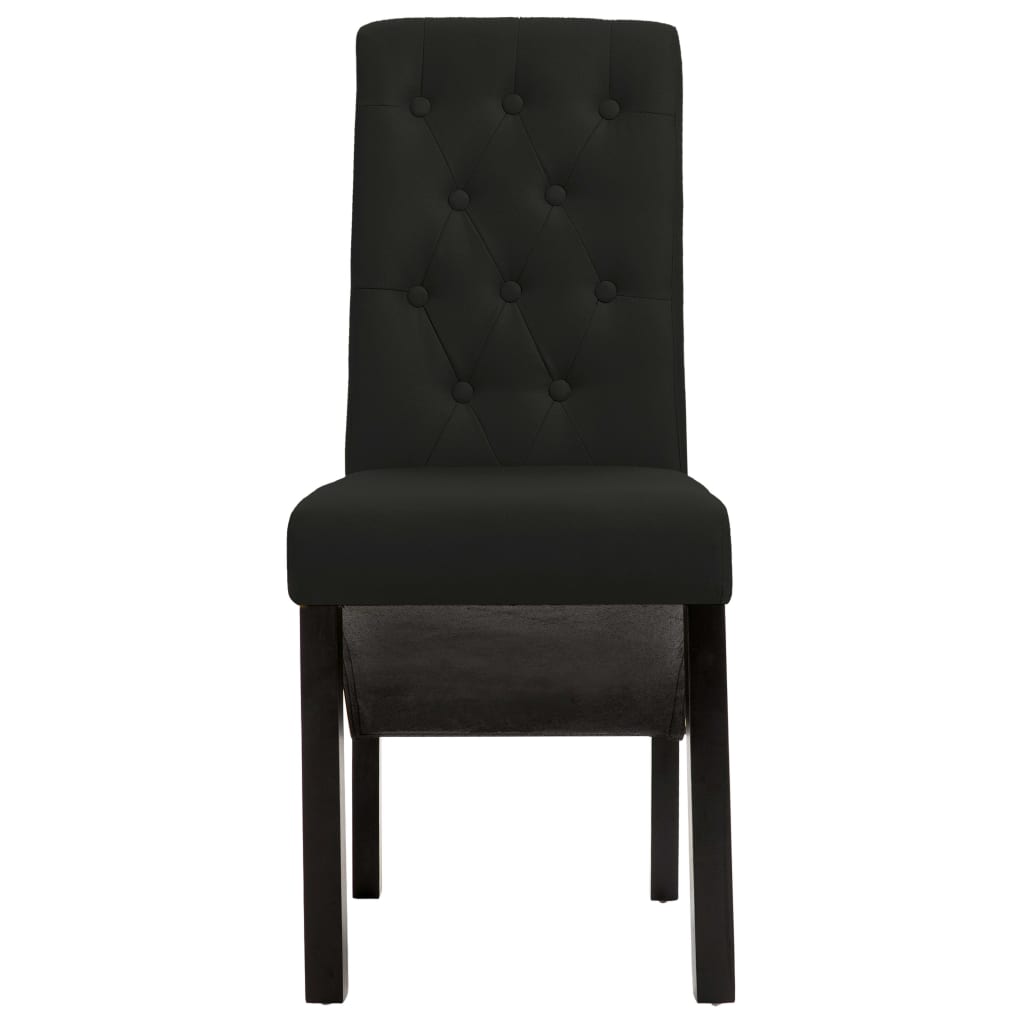 Cadeiras de jantar 4 pcs tecido preto