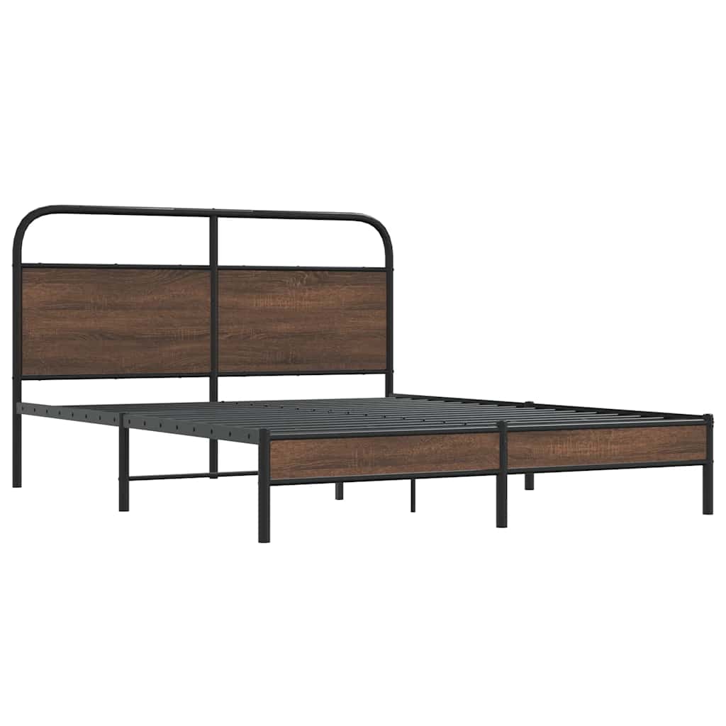 Estrutura cama s/ colchão derivados madeira carvalho castanho