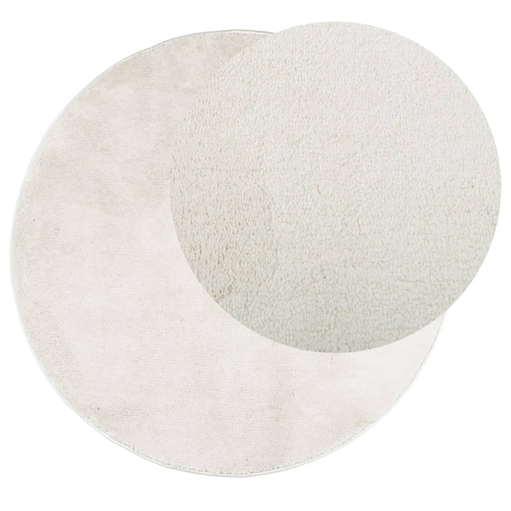 Tapete de pelo curto oviedo ø 160 cm creme