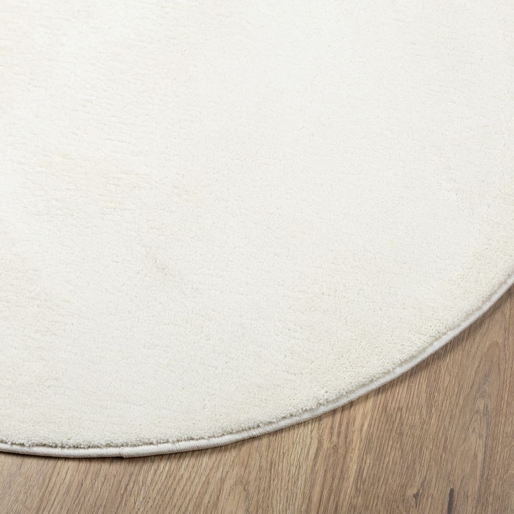 Tapete de pelo curto oviedo ø 160 cm creme