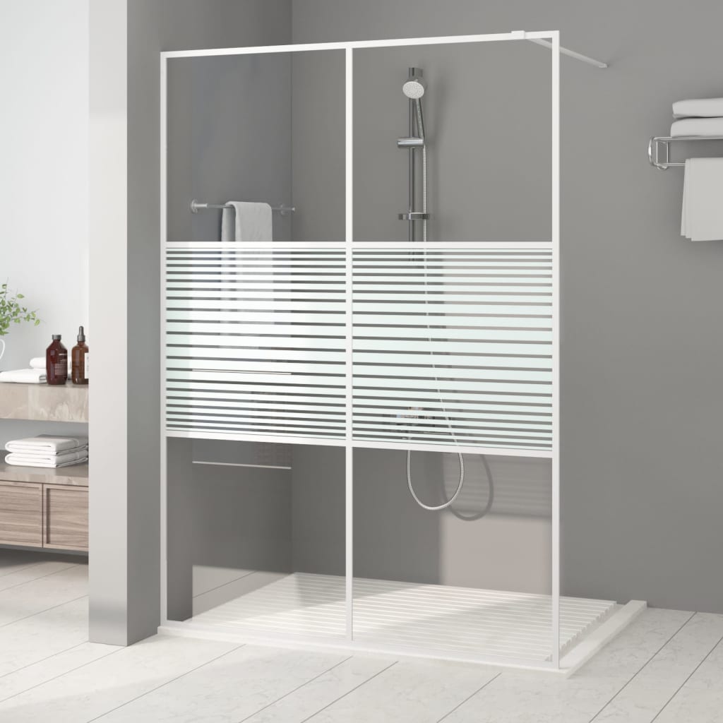 Divisória de chuveiro 140x195 cm vidro transparente esg branco