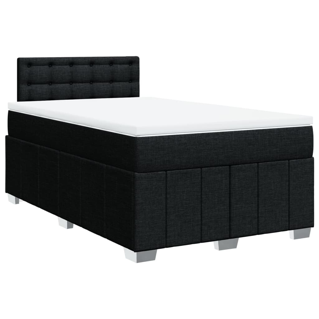 Cama boxspring com colchão 120x190 cm tecido preto