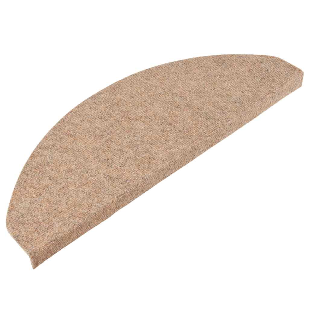 Tapetes de escada adesivos 10 pcs 65x22,5x3,5 cm bege