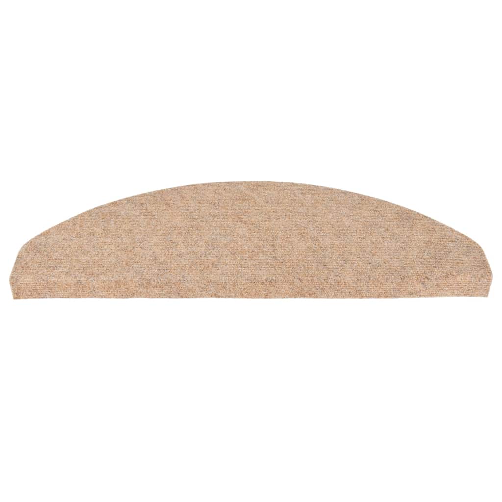 Tapetes de escada adesivos 10 pcs 65x22,5x3,5 cm bege