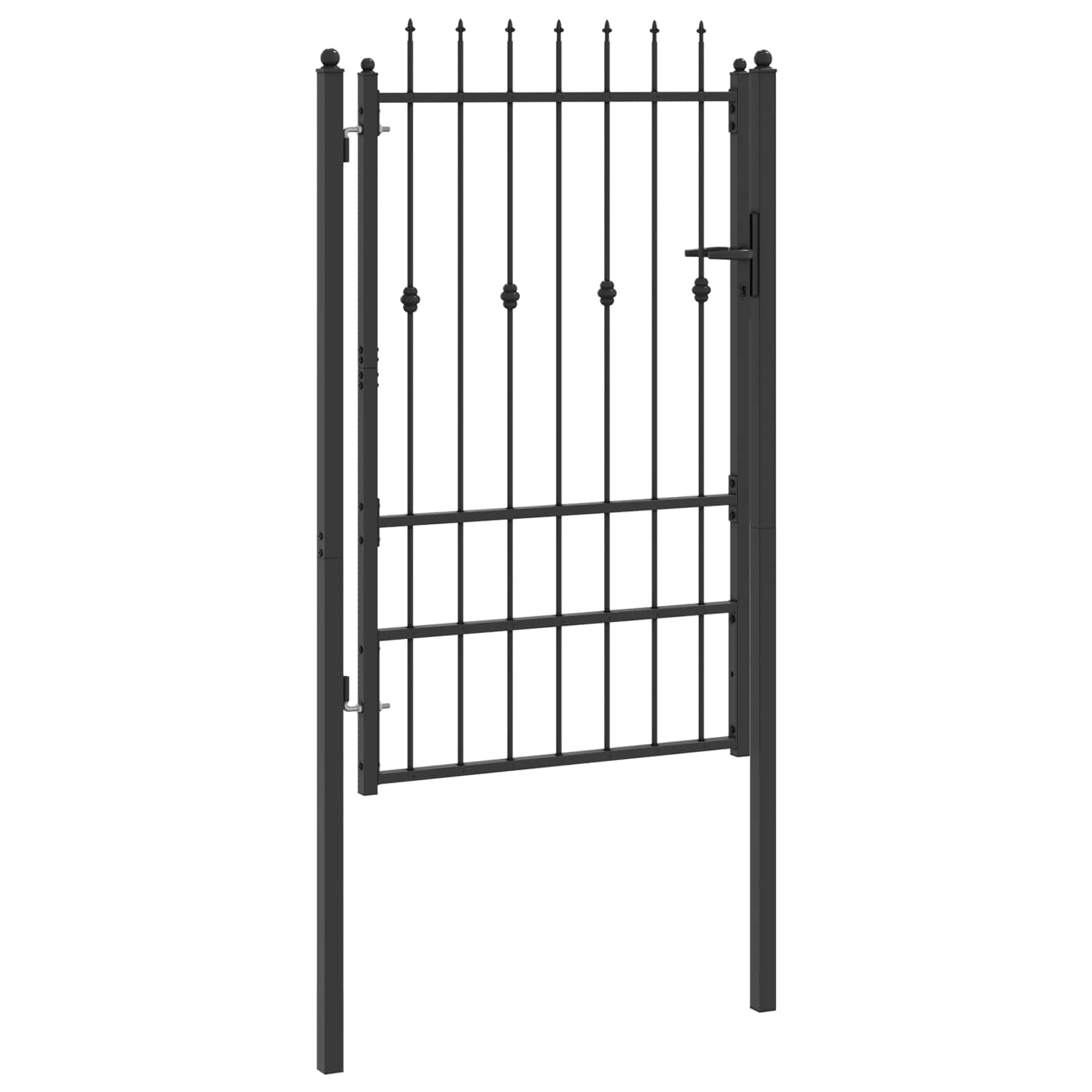 Portão de cerca asten 100 x 150 cm metal preto trancável