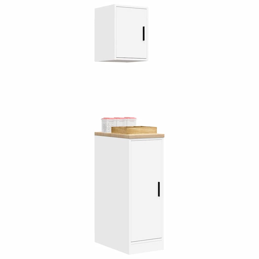 Armários de garagem 2 pcs derivados de madeira branco