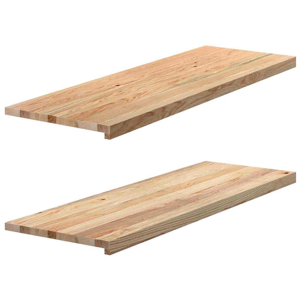 Soleiras da janela 2 pcs 120x40x2cm carvalho maciço não tratado