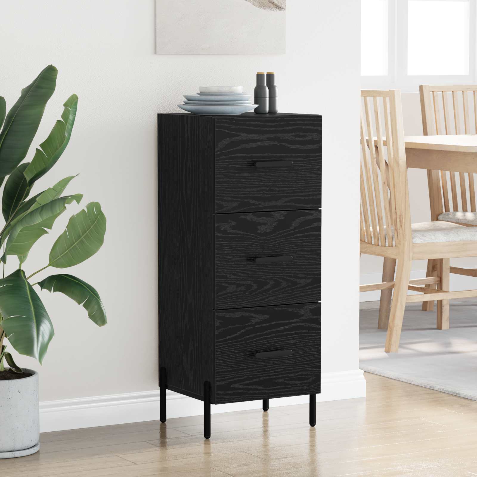 Buffet carvalho preto 34 x 34,5 x 90 cm derivados de madeira