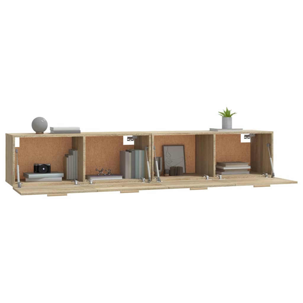 Armários parede 2pcs 100x36,5x35 cm derivados madeira sonoma