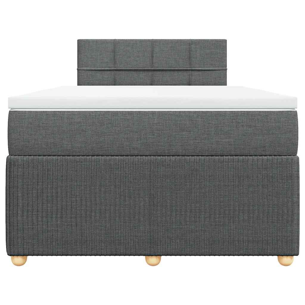 Cama com molas/colchão 120x200 cm tecido cinzento-escuro