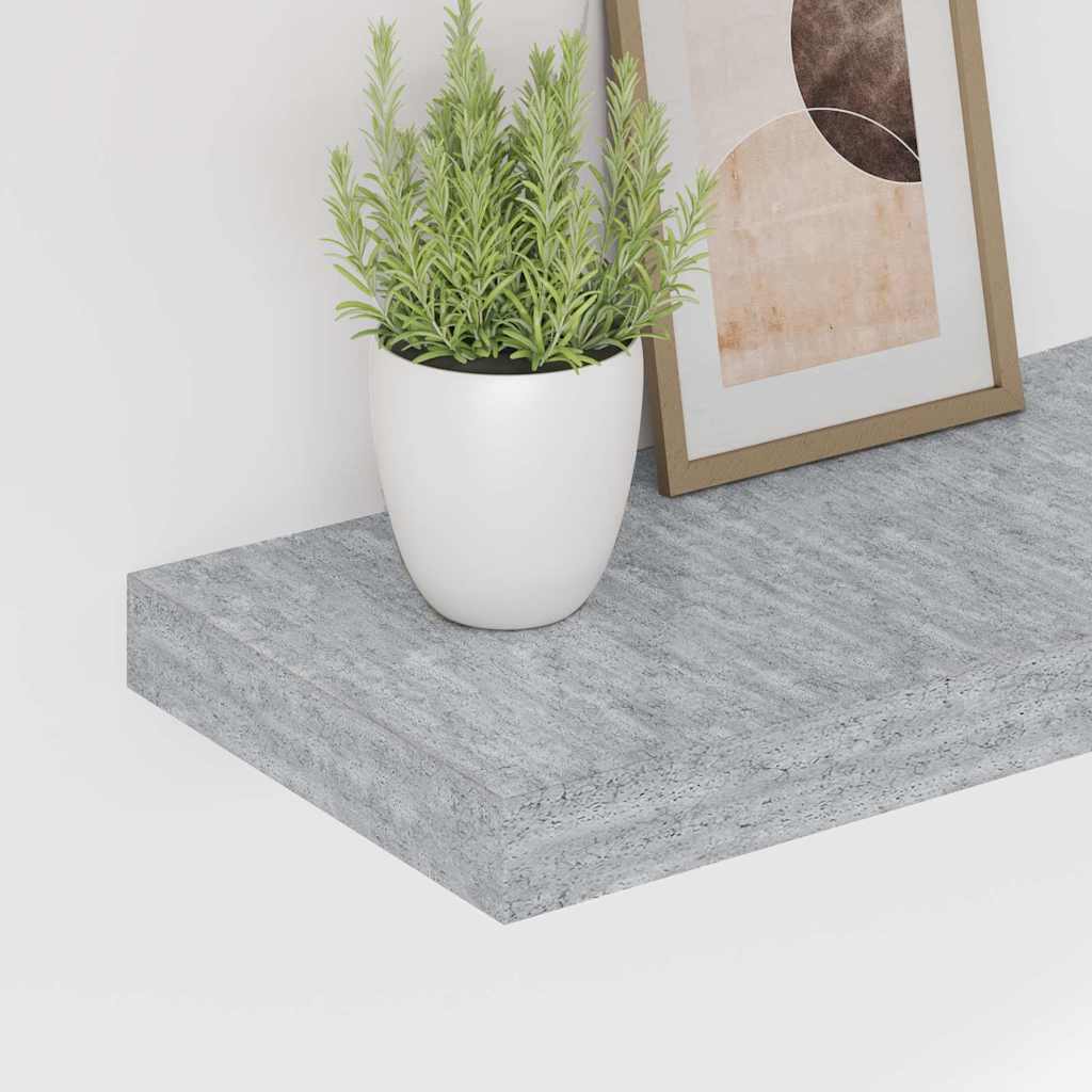 Prateleiras de parede 2 pcs 60x23,5x3,8cm MDF cinzento-cimento