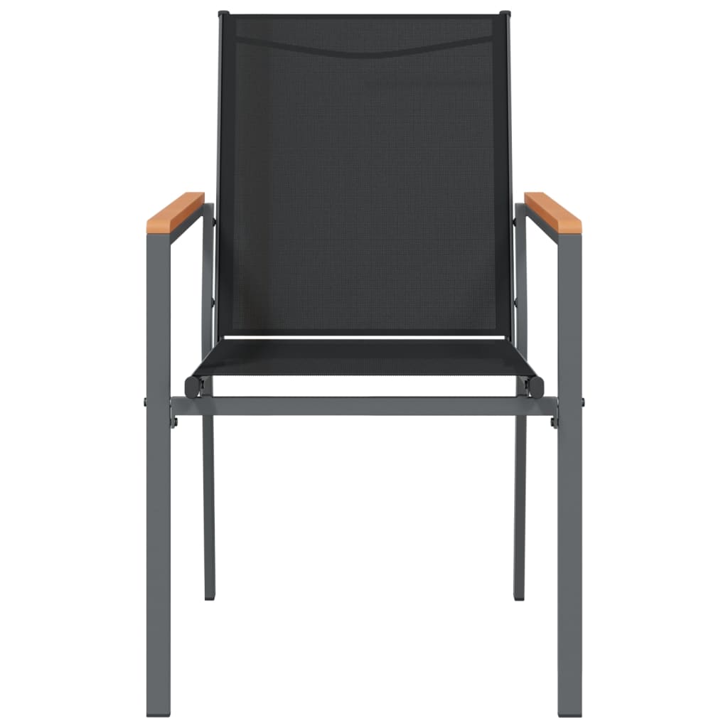 Cadeiras de jardim 6 pcs 55x61,5x90 textilene e aço preto