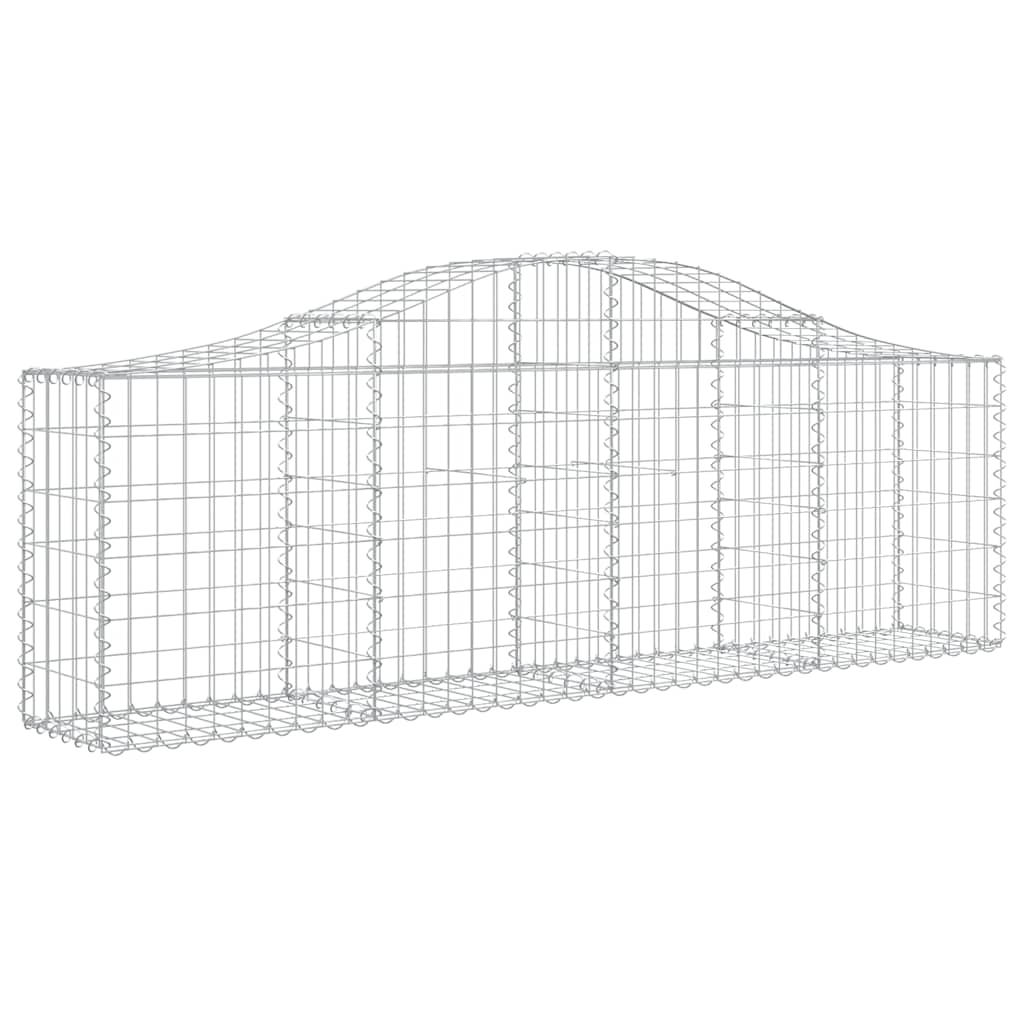 Cestos gabião arqueados 2 pcs 200x30x60/80 cm ferro galvanizado