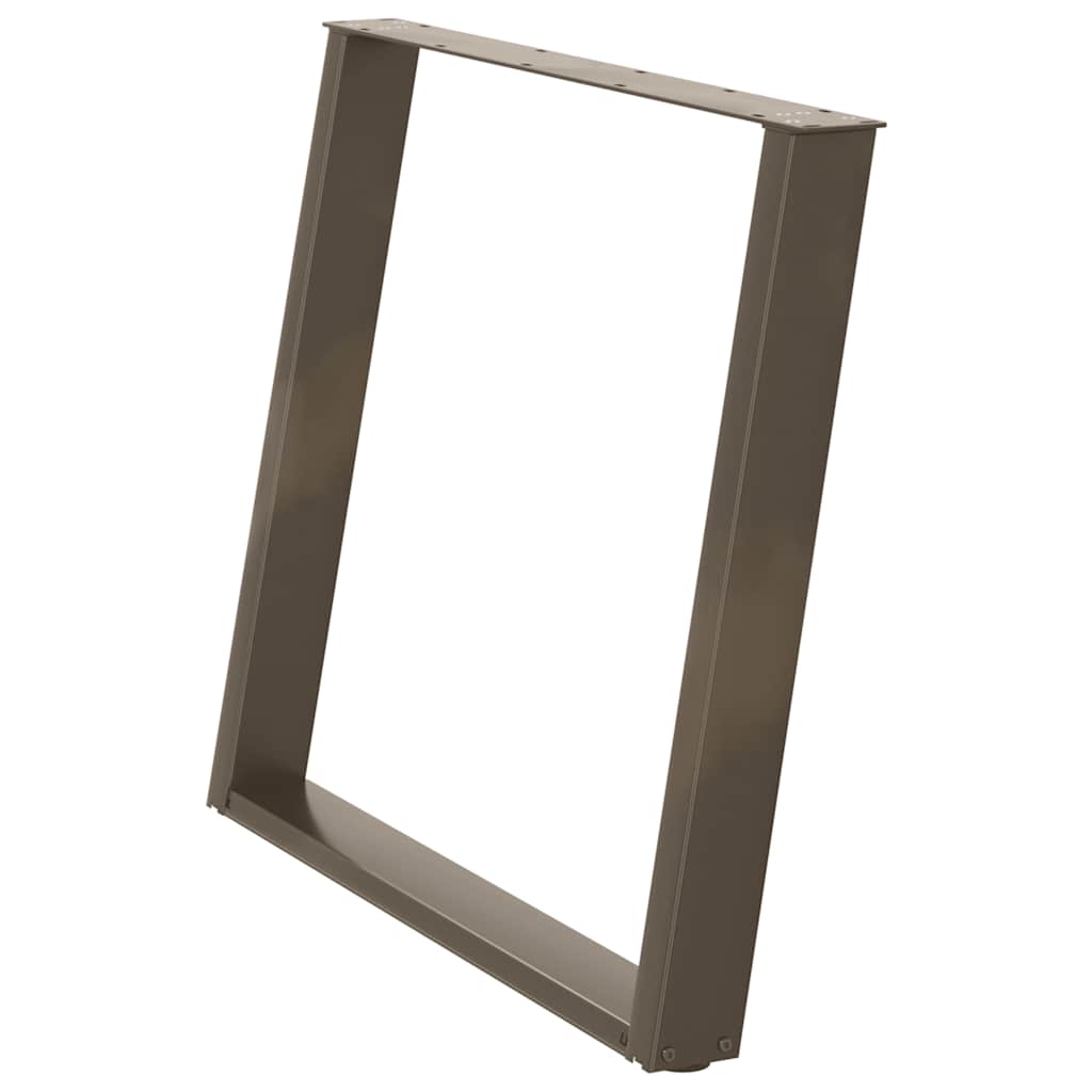 Pés para mesa de jantar em formato de u, 2 peças, aço natural, 90 x (72-73) cm, aço