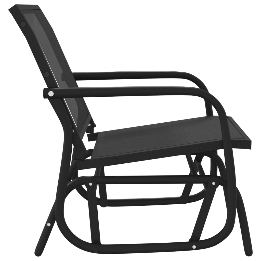 Cadeira planadora p/ jardim 61x76x87cm textilene/aço preto
