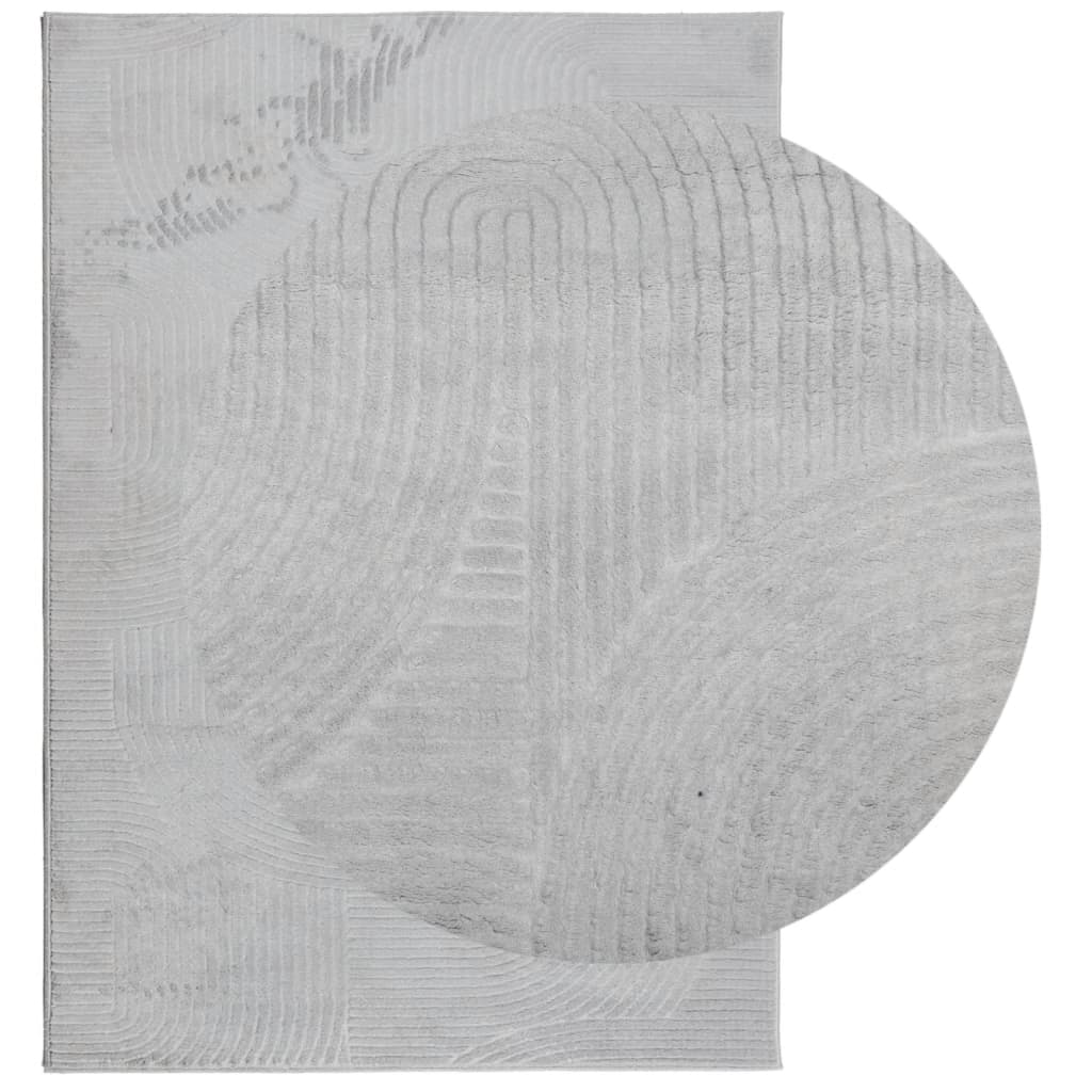 Tapete de pelo curto iza visual escandinavo 120x170 cm cinzento