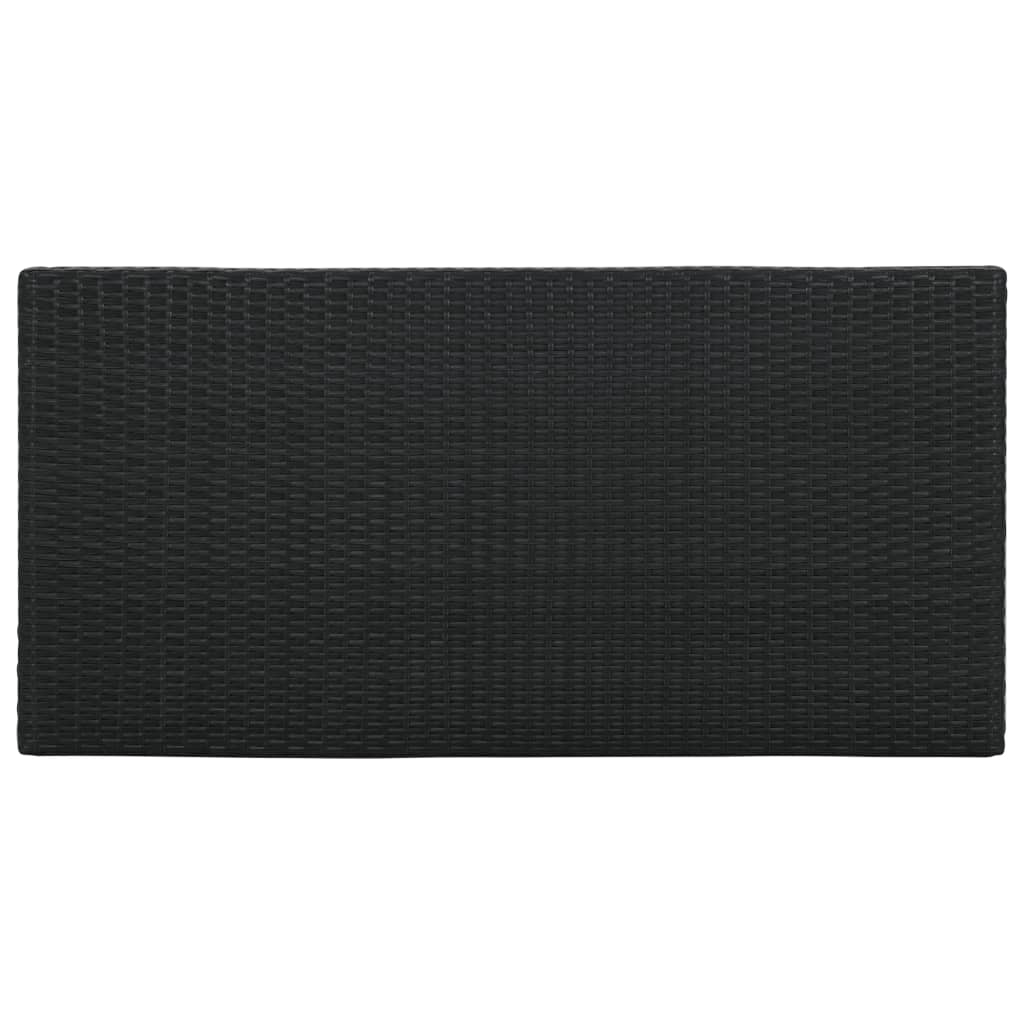 5 Pcs conjunto de bar p/ jardim c/ almofadões vime PE preto