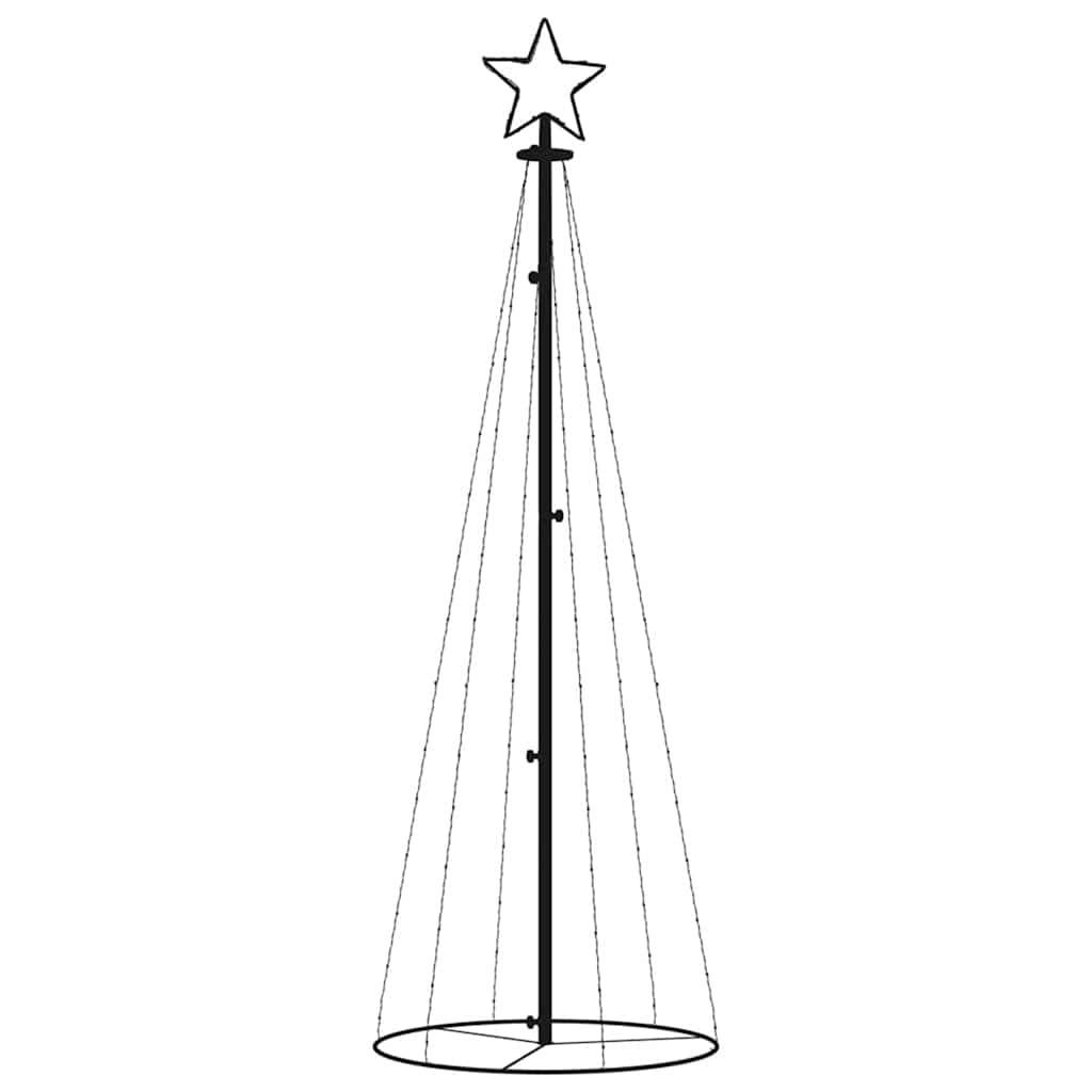 Árvore de natal em cone 108 luzes LED 70x180 cm branco quente