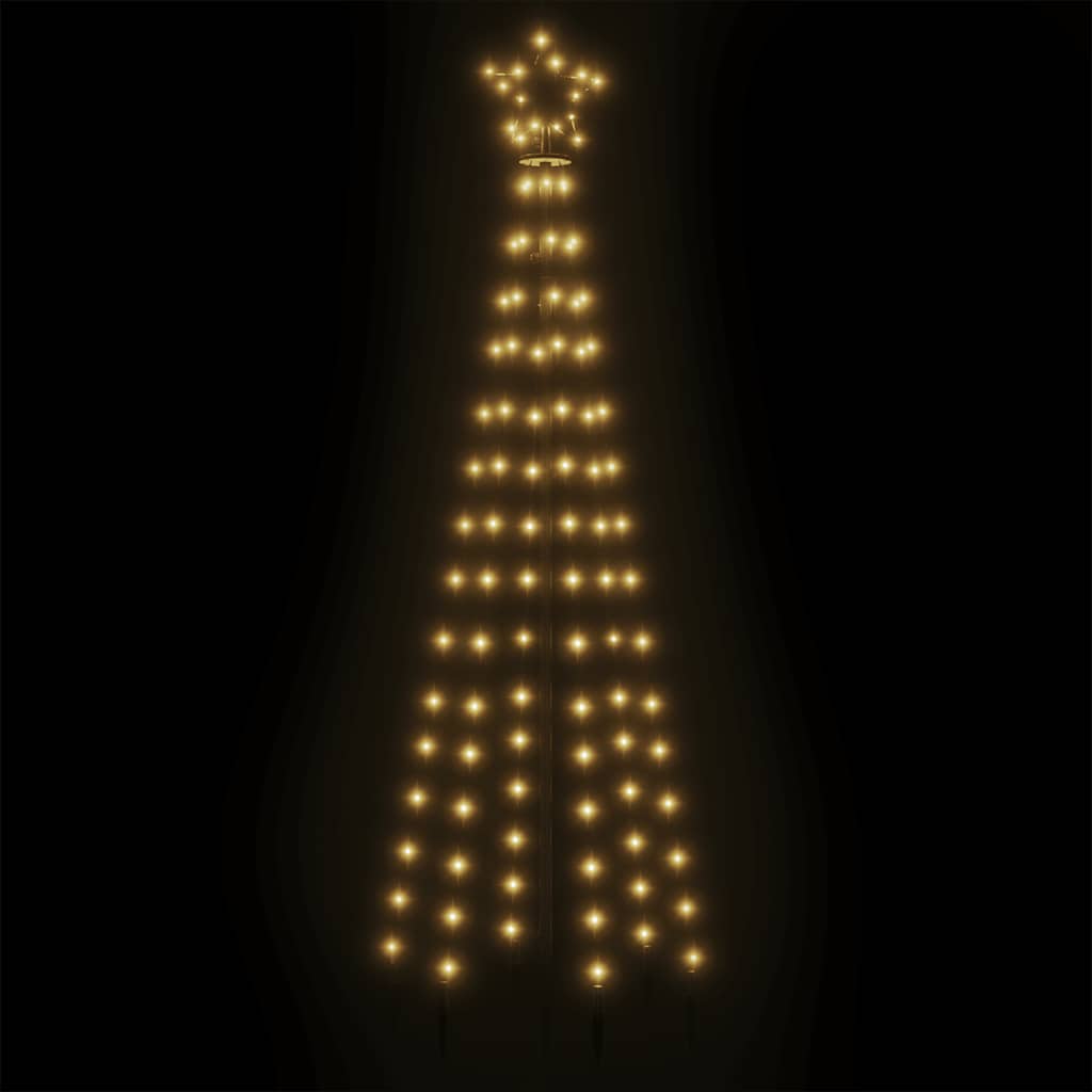 Árvore de natal em cone 108 luzes LED 70x180 cm branco quente