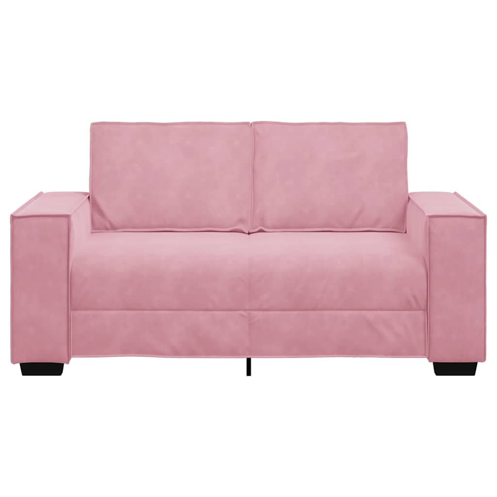 Sofá de 2 lugares veludo 160x78x84 cm rosa