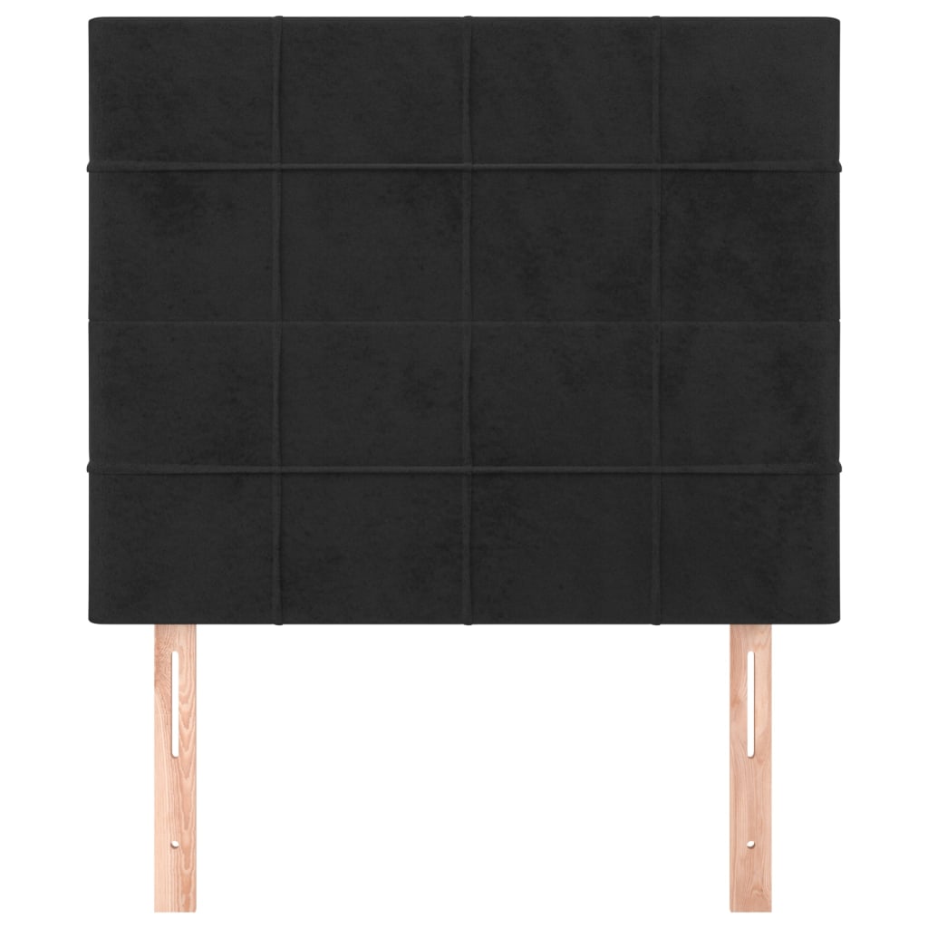 Cabeceira preta 80x5x118/128 cm veludo