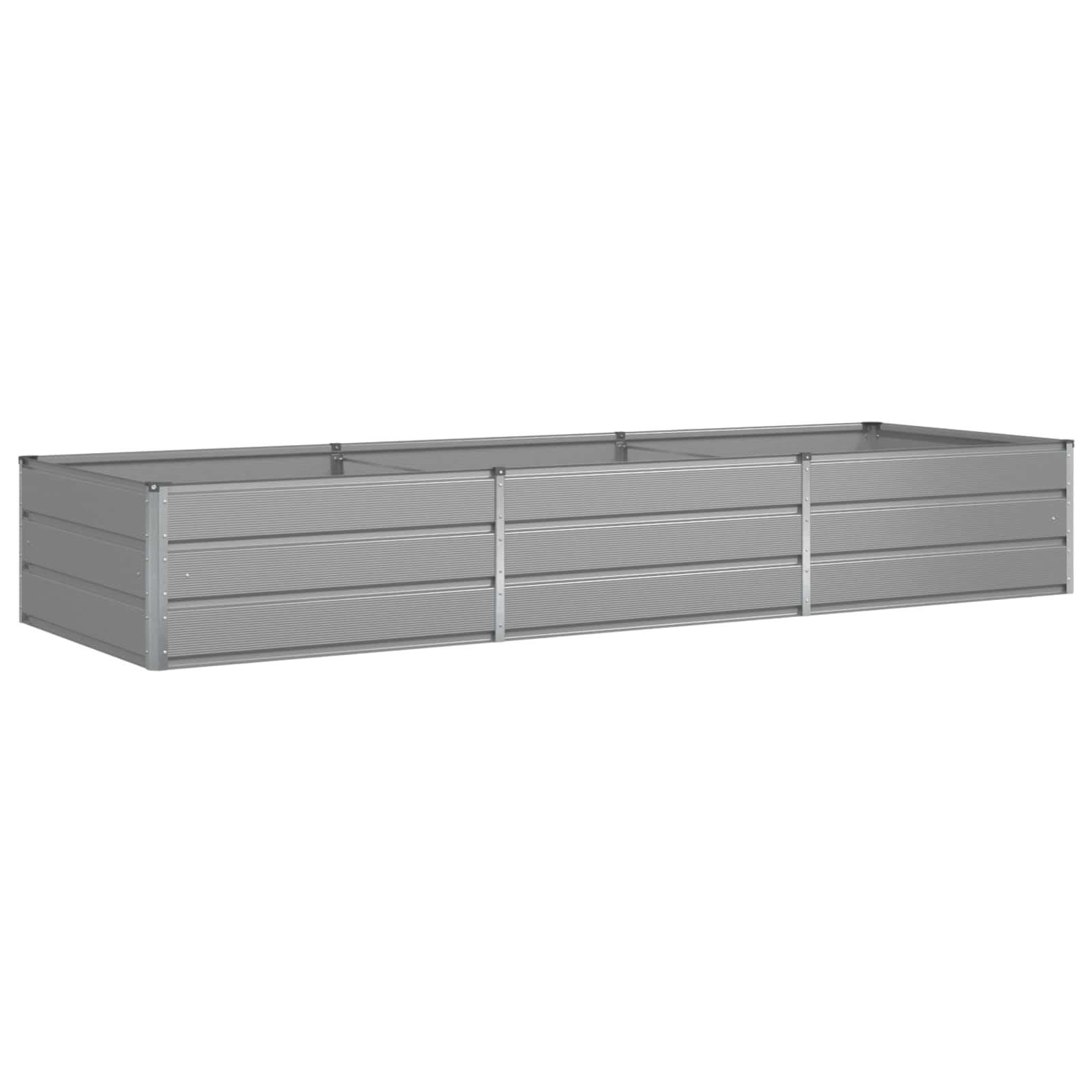 Floreira cinzento-claro 290 x 100 x 45 cm aço galvanizado
