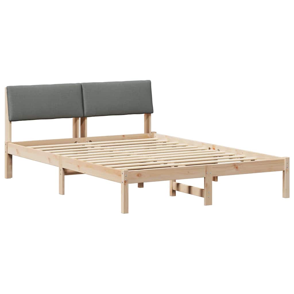 Estrutura da cama castanho e cinzento-escuro 135 x 190 cm