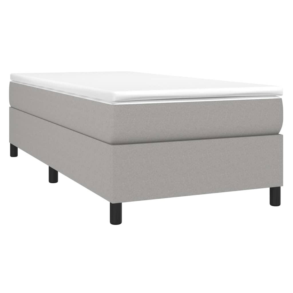 Cama com molas/colchão 100x200 cm tecido cinzento-claro