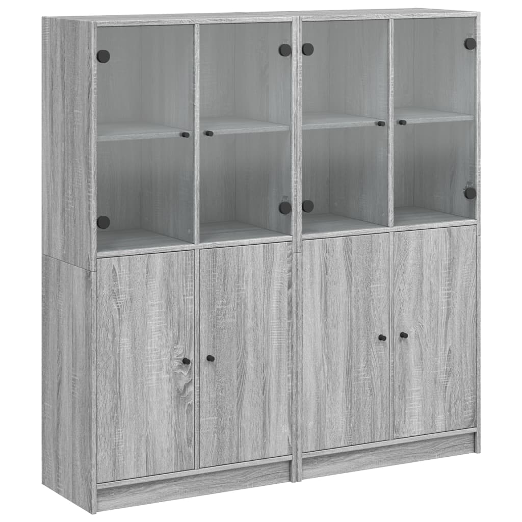 Estante c/ portas 136x37x142 cm derivados madeira cinza sonoma