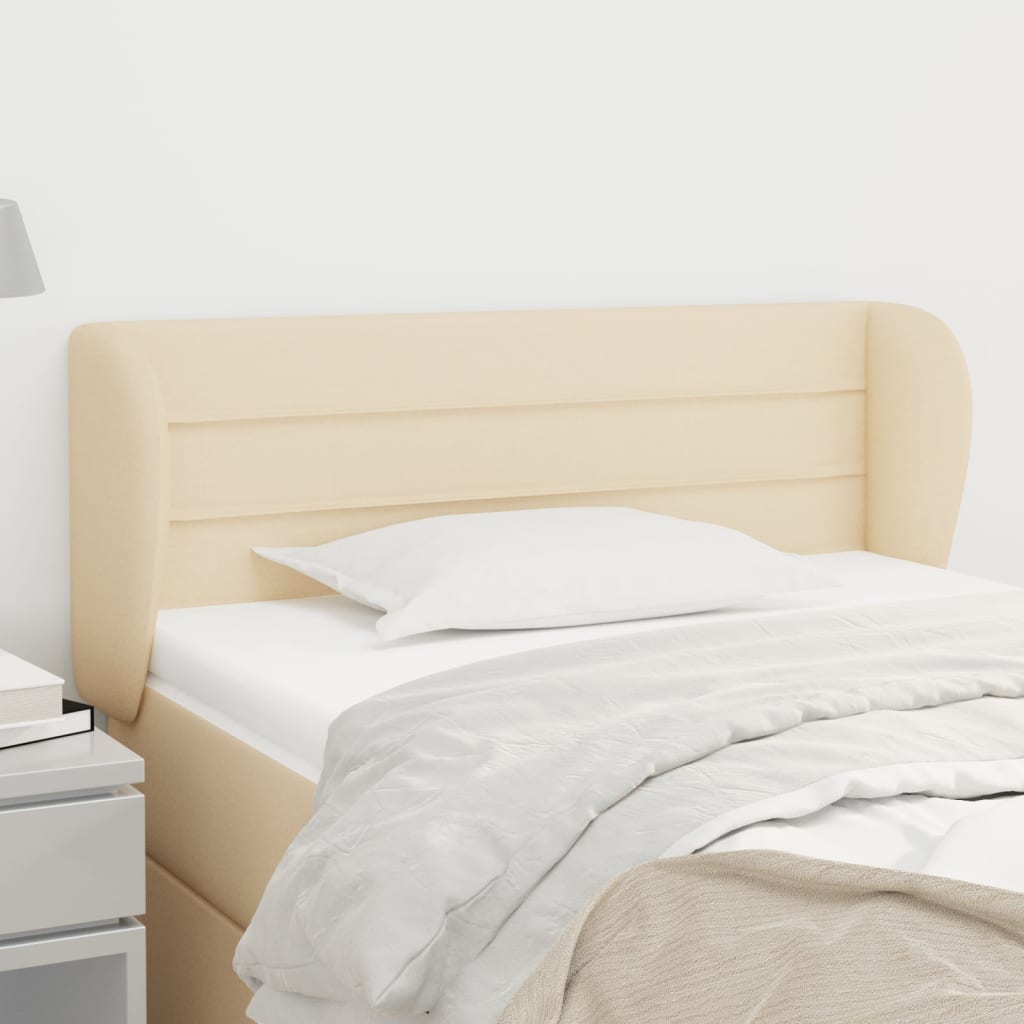 Cabeceira de cama c/ abas tecido 83x23x78/88 cm creme