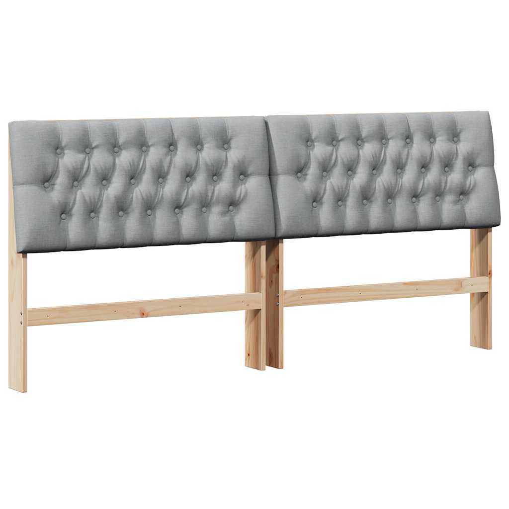 Cabeceira estofada cinzento-claro 180 cm