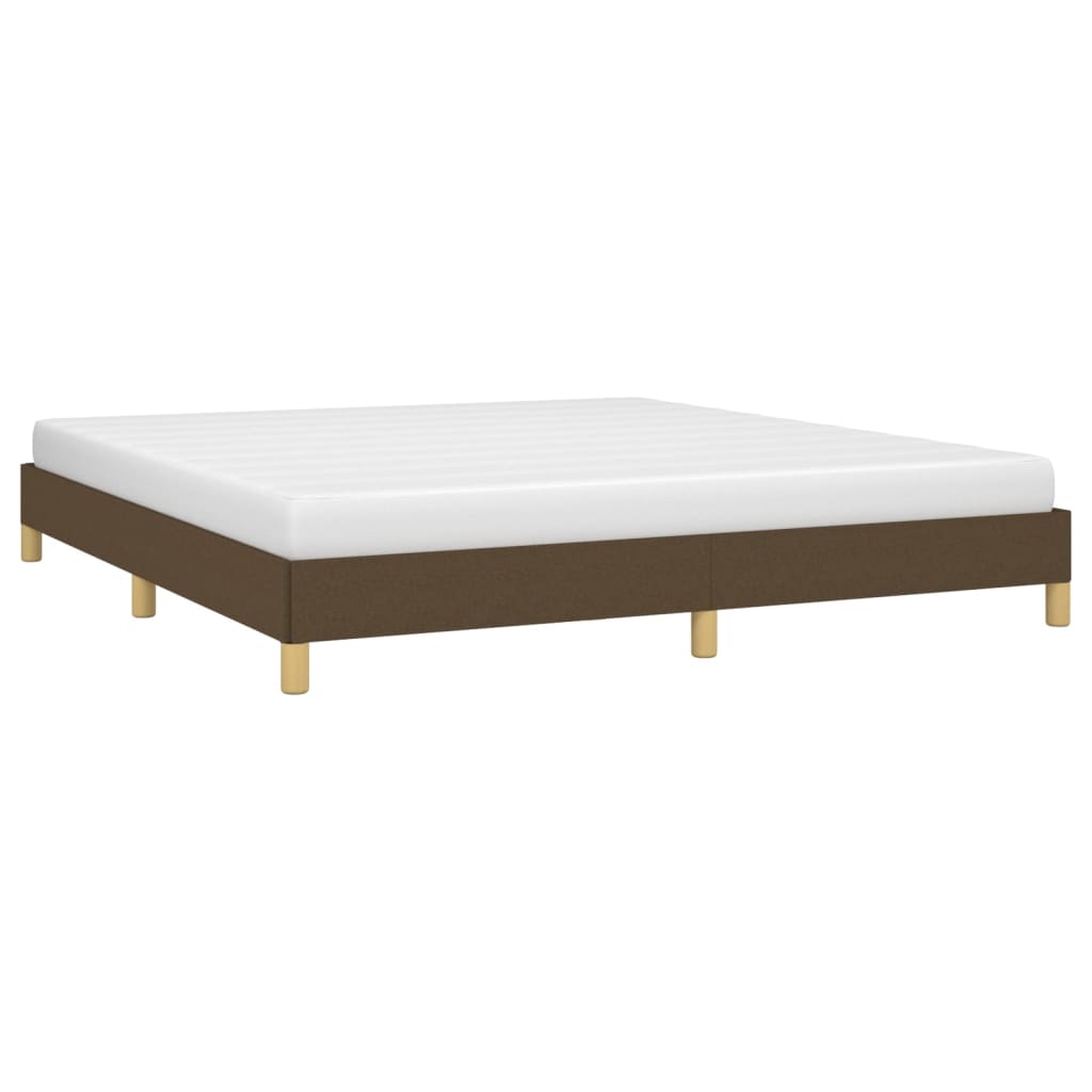 Estrutura de cama sem colchão 180x200 cm tecido castanho-escuro