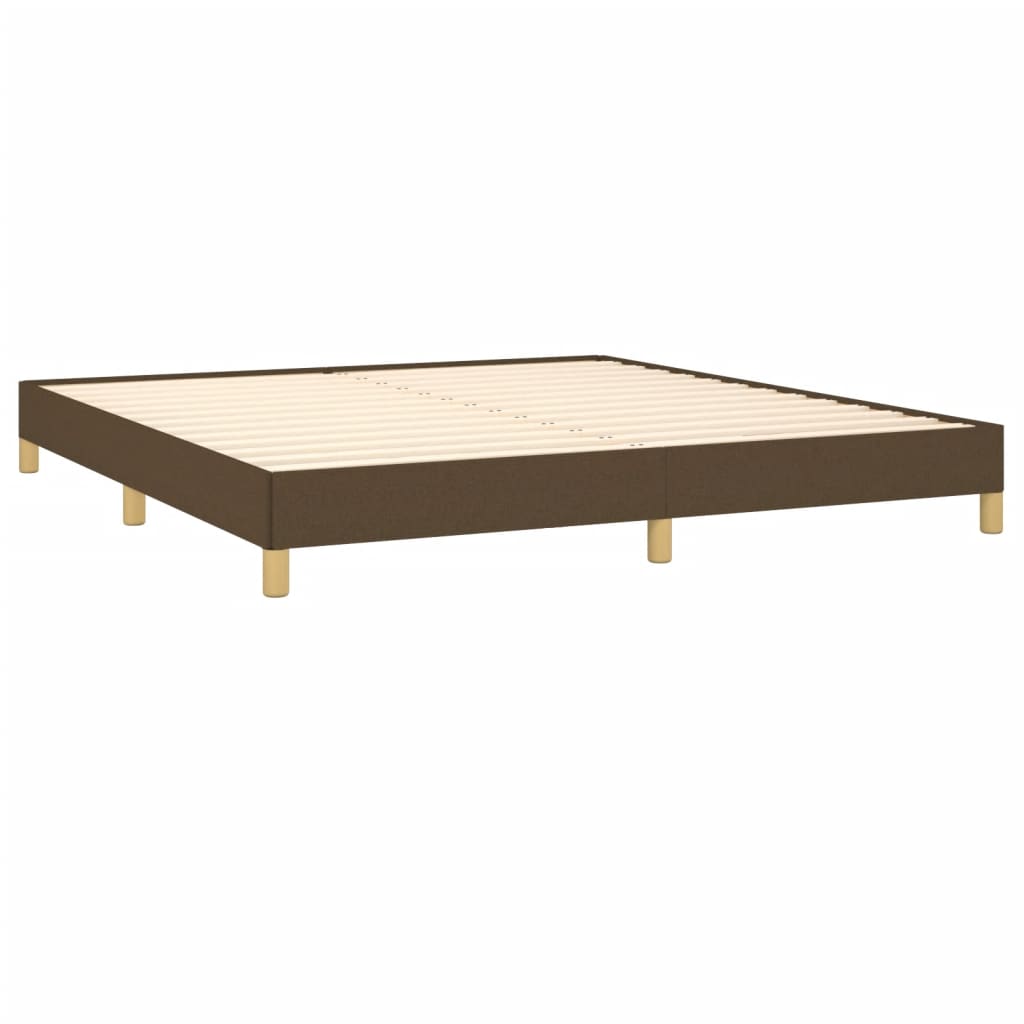 Estrutura de cama sem colchão 180x200 cm tecido castanho-escuro