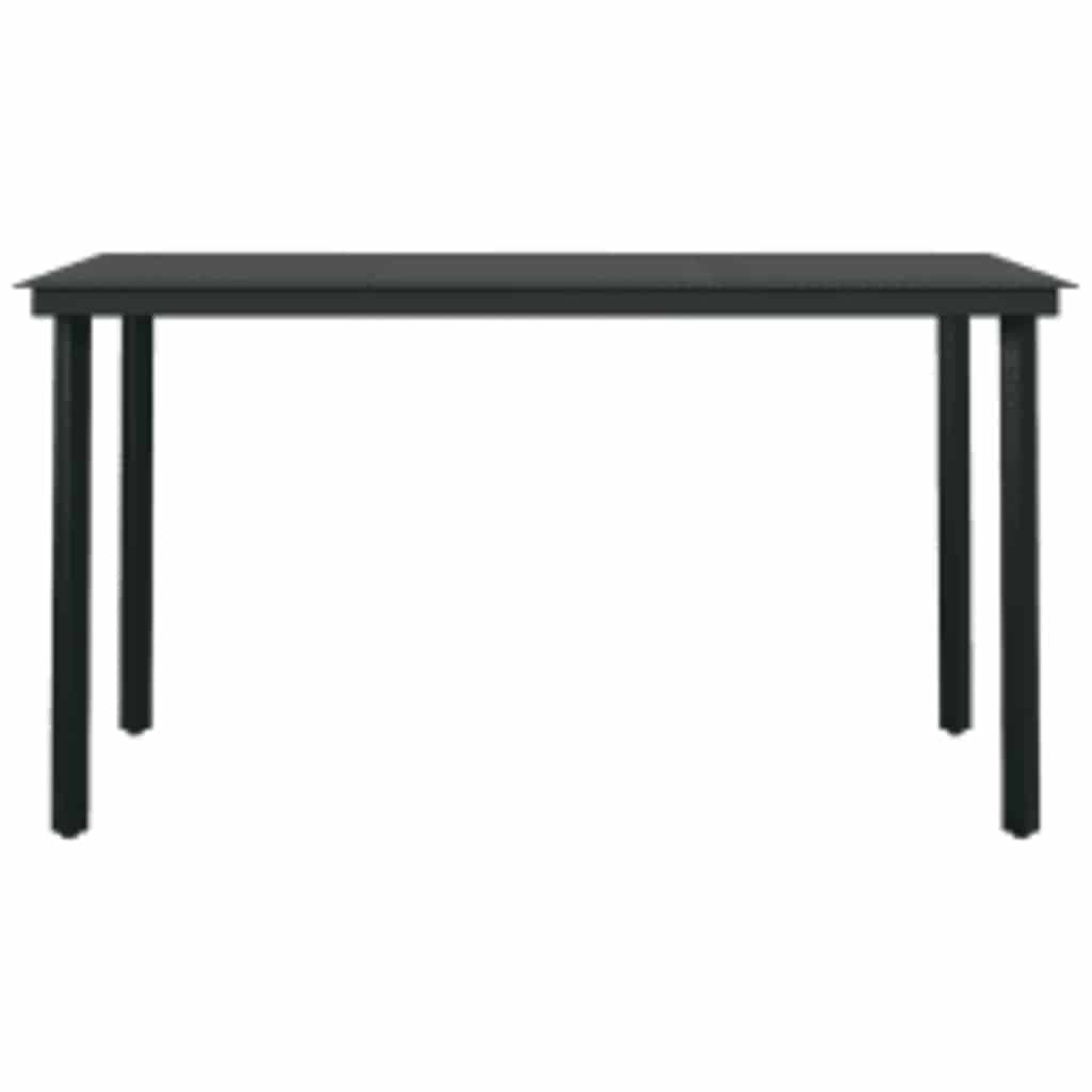 Conjunto jantar jardim 5 peças almofadas vidro vime PE castanho