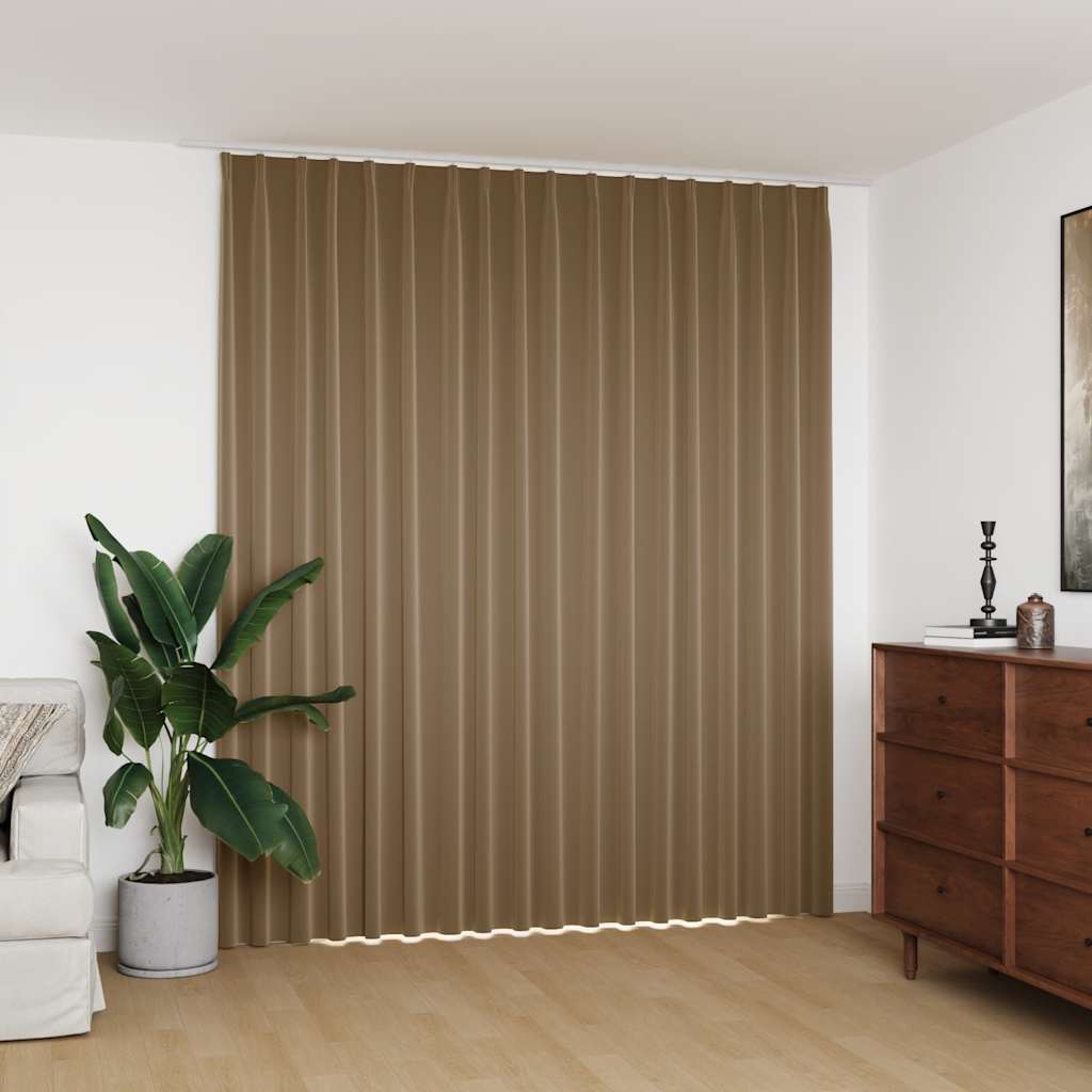 Cortina blackout com ganchos 290x245 cm cinzento-acastanhado