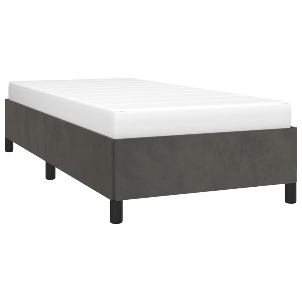 Estrutura de cama sem colchão 90x200 cm veludo cinzento-escuro