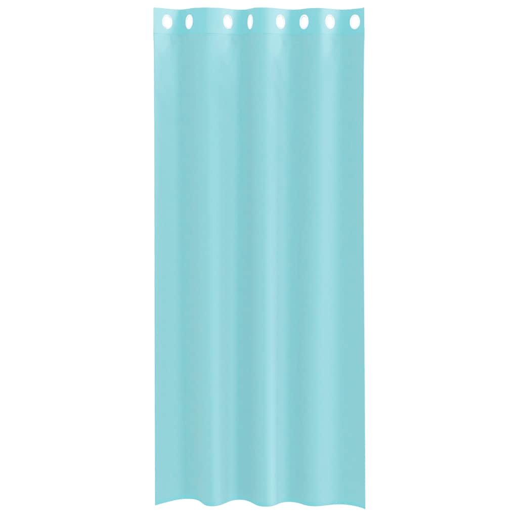 Cortinas de voile com ilhós 2 pcs turquesa