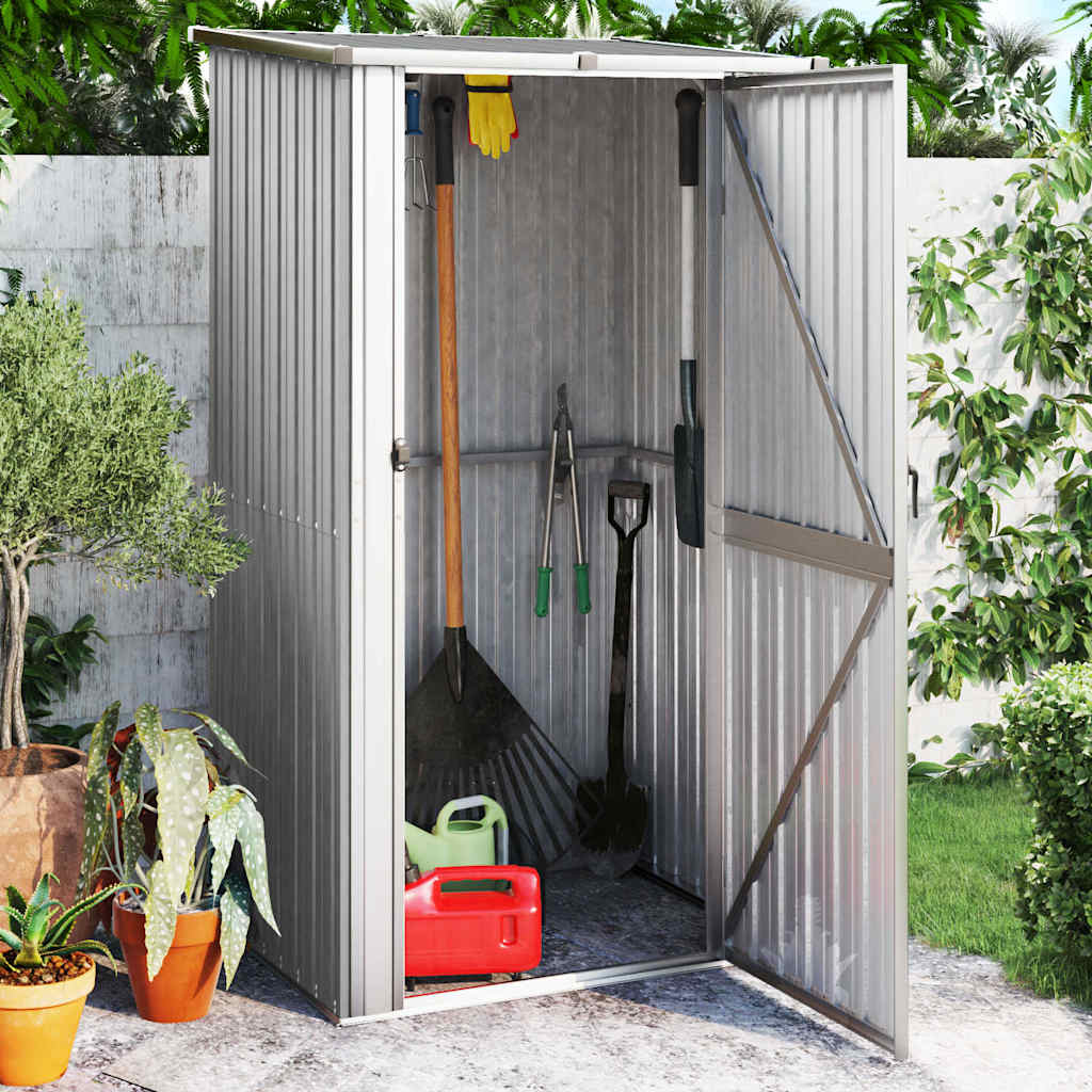 Abrigo de jardim 118,5x97x209,5 cm aço galvanizado cinzento